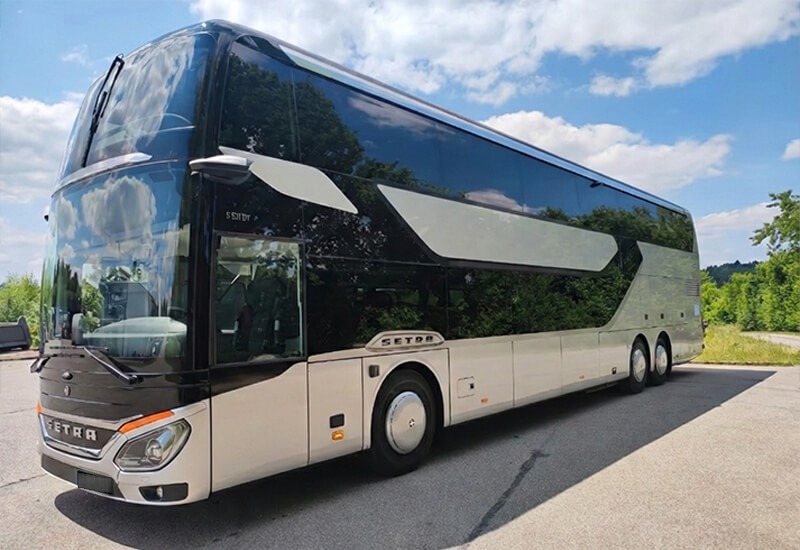 Setra double-deck coach, front view